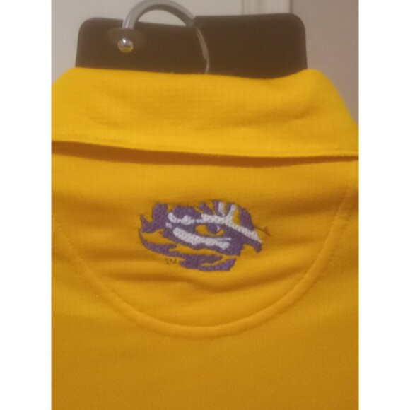 Nike Team LSU Tigers Shirt 3XL Yellow Nike Fit Dry Polo Golf Football Sideline - Picture 9 of 13